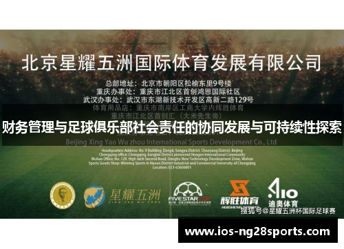 财务管理与足球俱乐部社会责任的协同发展与可持续性探索 财务管理与足球俱乐部社会责任的协同发展与可持续性探索