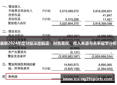 曼联2024年度财报深度解读:财务表现、收入来源与未来展望分析 曼联2024年度财报深度解读:财务表现、收入来源与未来展望分析