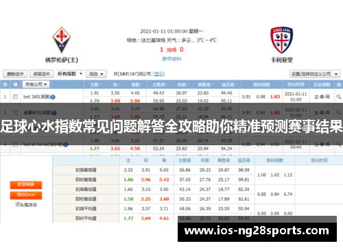 足球心水指数常见问题解答全攻略助你精准预测赛事结果 足球心水指数常见问题解答全攻略助你精准预测赛事结果
